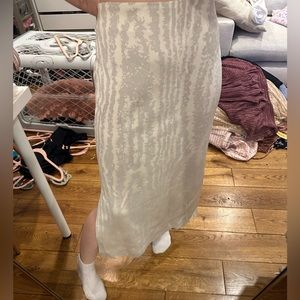 COS silver midi skirt with leg slit NWT